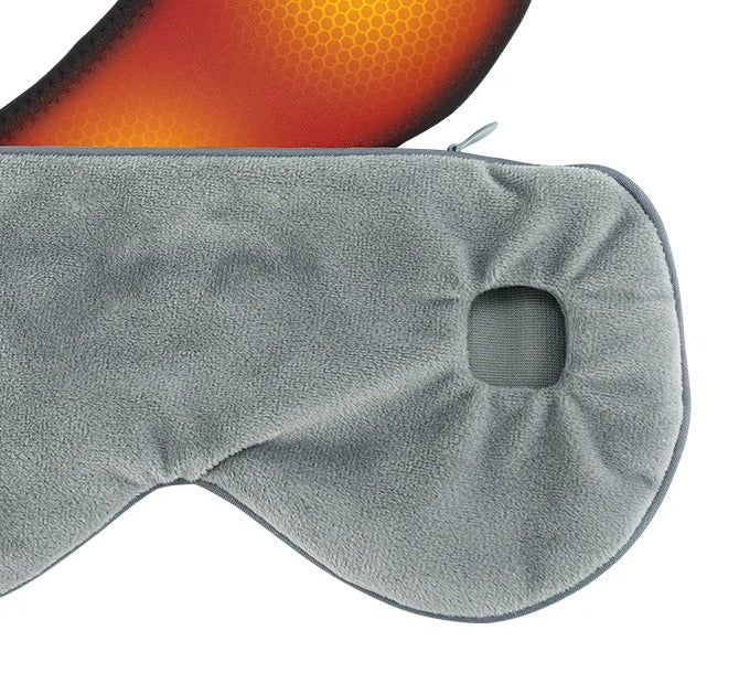 Grey removable cover of the Thallow eye mask with the heating pad sliding out